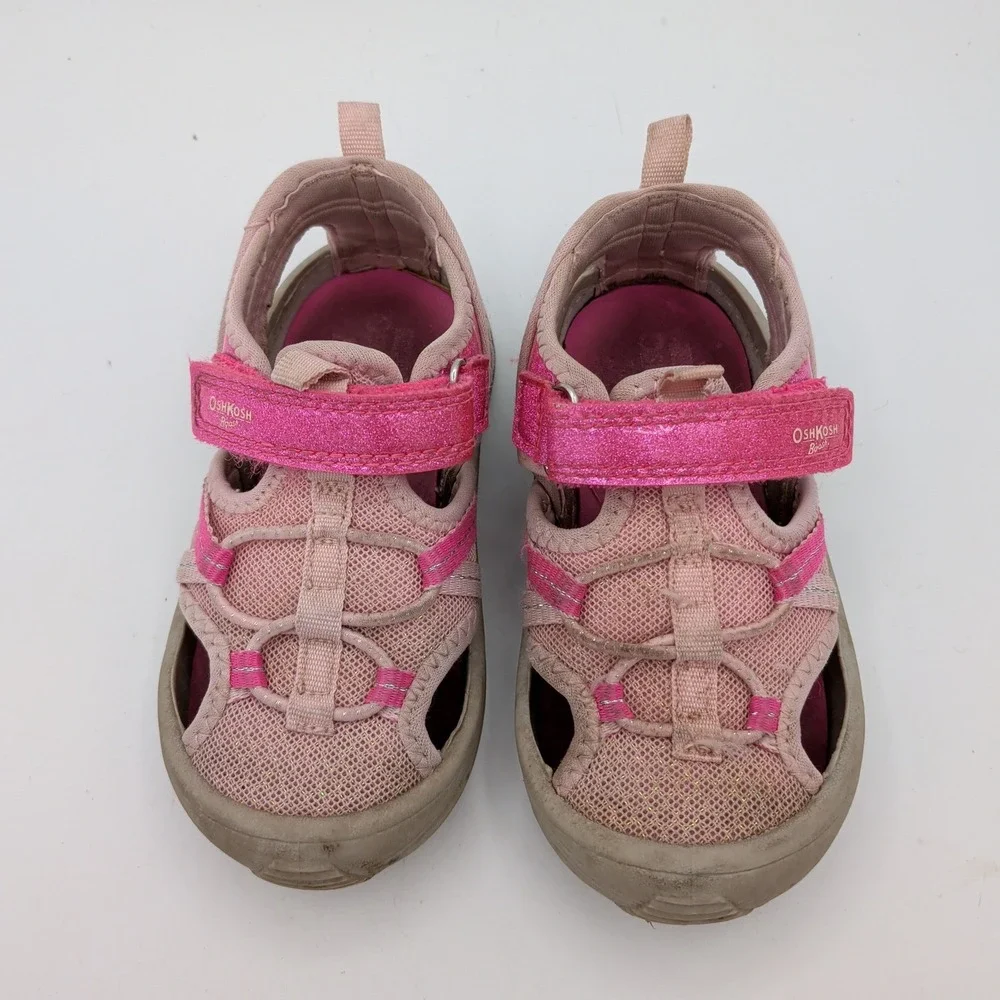 OshKosh Bgosh Abe Toddler Girls Pink Glitter Water Sandals Size 9M OS24G17H
